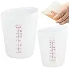 CHENEVER 2 Stück Messbecher aus Silikon, 250ml/500ml Epoxidharz Mischbecher mit Skala Clear, Silicone Measuring Cups für Gießformen, Diy Handmade, Basteln, Küche