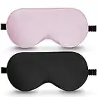 BeeVines Silk Sleep Mask, 2 Pack 100% Real Natural Pure Silk Eye Mask with Adjustable Strap, Sleeping Aid Blindfold, Eye Sleep Shade Cover, Blocks Light Reduces Puffy Eyes