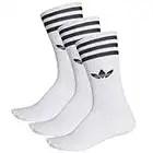 adidas Solid Crew, Calcetines Unisex Adulto, blanco / negro, 43/46, paquete de 3