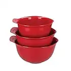 KitchenAid - Kit de 3 Bols Mélangeurs en Plastique, 2.4 L, 3.3 L et 4.3 L - Couleur Rouge Cerise