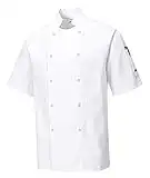 Portwest C733 Veste de Chef Moderne Légère à Manches Courtes Cumbria Blanche, M