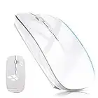 Rechargeable Bluetooth Mouse for MacBook Pro Wireless Bluetooth Mouse for Mac Laptop MacBook Air Windows Notebook MacBook (White)