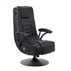 X Rocker Mammoth Pedestal PC Office Computer Gaming Chair, with Headrest Mounted Speakers, Backrest Subwoofer, Faux Leather, Padded Armrest, 5152201, 32" x 40.9" x 26", Black