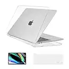 EooCoo Case for MacBook Pro 13 inch M2 M1 A2338 A2251 A2289 A2159 A1989 A1706 2023-2016 Release, Plastic Hard Shell with Keyboard Cover, Screen Protector - Crystal Clear