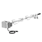 onlyfire Universal Grill Replacement Rotisserie Kit - 45'' & 53'' X 1/2'' Hexagon Spit Rod, Stainless Steel Electric Motor