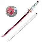 LIUD Demon Slayer Sword Wood Kanroji Mitsuri Sword Samurai Sword Toy Katana Sword Prop Wooden Sword Handmade Japanese Katana Anime Cosplay Halloween Props/41inch