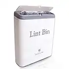 SAVVY & CHIC Lint Bin with Lid Laundry Room Organizer - Small Trash Bin, Tiny Waste Can - Magnetic or Wall Mountable Mini Garbage Storage, Warm White