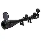 Pinty 6-24x50 AOEG Red & Green Rangefinder Mil-Dot Illuminated Optics Spotting Rifle Scope for Hunting