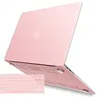 IBENZER Compatible with Old Version MacBook Air 13 Inch Case (2010-2017 Release). Models: A1466 / A1369, Plastic Hard Shell Case with Keyboard Cover for Mac Air 13, Rose Quartz, A1301RQ+1