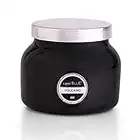 Capri Blue Petite Scented Candle with Glass Candle Holder - Cotton Wick - Luxury Aromatherapy Candle - 8 Oz - Volcano - Black