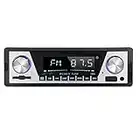 Autoradio Bluetooth Vivavoce - 1 DIN Auto Radio Stereo Supporta Telecamando APP Control 4 x 50W Doppia Manopola Lettore Multimediale MP3 Radio FM con Microfono Incorporato USB AUX TF Display LCD