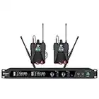 D Debra Audio PRO ER-202 UHF Dual Channel Wireless in Ear Monitor System with Monitoring Type for Stage, Recording Studio, Musicians, Monitoring (2 Bodypack with Transmitter)