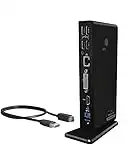 ICY BOX Laptop Docking Station (11-in-1) für 2 Monitore (1x HDMI & 1x DVI) mit USB 3.0, 6-fach USB HUB, Gigabit Ethernet, Audio, Schwarz, IB-DK2241AC