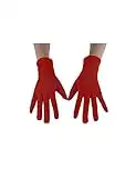 Seeksmile Adult Spandex Gloves Wrist Length Halloween Cosplay Costume Glove (Free Size, Red)