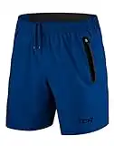 TCA Men's Elite Tech Lightweight Running or Gym Training Shorts with Zip Pockets - Mazarine Blue, M