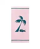 Lacoste Murphy Pink 100% Cotton Large Beach Towel, Ultra-Absorbent & Fast-Drying, Machine Washable, 36" W x 72" L