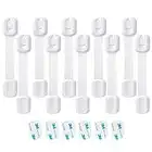 KAPOO Child Safety Locks for Cabinet, 10 Pack Baby Proofing Locks for Cabinets, Cupboards, Drawer, Fridge, Toilet and Closet with Free Extra 3M Adhesive, Adjustable Strap, No Drilling(10 Pack)