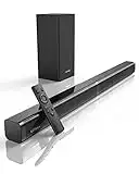 ULTIMEA HCLR-TV 2.1 Soundbar per TV, Bluetooth Sound Bar con Subwoofer Cablato, Altoparlante Surround Per l'home Cinema TV,con 5 EQ Modalità, con ottica/AUX/USB/SD,Telecomando e kit di montaggio, nero