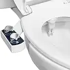 Bidet Attachment - Hibbent Non-Electric Cold Water Bidet Toilet Seat Attachment with Easy Water Pressure Adjustment, Mechanical Bidet Sprayer, Self-Cleaning Dual Nozzles for Sanitary and Feminine