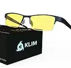 KLIM Optics Blue Light Blocking Glasses - NEW 2023 - Reduce Eye Strain and Fatigue - Gaming Glasses for PC Mobile TV - Blocks 92% Blue Light - Computer Glasses with UV Protection