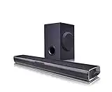 LG SQC1 - Barra de Sonido con 160W de Potencia y 2.1 Canales. Sonido Envolvente Dolby Digital con Bajos potentes. Conectividad Bluetooth, USB y Entrada óptica. Completa tu televisor