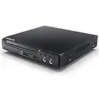 Mini DVD-Player SCART Kompakter CD-Player – Regionsfreier HDMI- für TV, mit HD DVD/CD/VCD-Player, USB, 2 Mikrofonen, HD/AV-Kabel, integriertem PAL/NTSC-TV-System (SCART, Metallgehäuse)