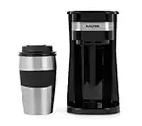 Salter EK2408 Coffee Maker to Go Personal Filter Coffee Machine, Reusable Filter, Includes 420 ml Stainless Steel Travel Cup, 700 W, Single Serve Coffee in 3-4 Minutes, Uses Ground or Coffee Pads