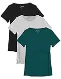 Sosolism Women's 3 Pcs Rayon Maternity Nursing Tops Short Sleeve Breastfeeding Pullover, Green/Light Grey/Black, L