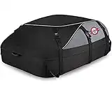 Car Rooftop Cargo Carrier Roof Bag, 20 Cubic Feet Waterproof Roof Top Cargo Carrier for Car with Without Luggage Rack, Vehicle Soft Shell Roof Cargo Box with 8 Tie-Down Strap, 6 Door Hook, Storage Bag