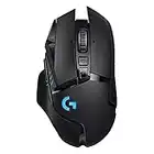 Logitech G502 Lightspeed Wireless Gaming Mouse, Hero 16K Sensor, 16,000 DPI, RGB, Adjustable Weights, 11 Programmable Buttons, Long Battery Life, On-Board Memory, PC/Mac - Black