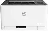 HP Color LaserJet 150nw 4ZB95A, Stampante a Singola Funzione A4, Stampa Fronte e Retro Manuale a colori, 18 ppm, USB, Wi-Fi, Ethernet, Schermo LCD a icone con tastierino, Bianca