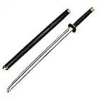 damdos Halloween Prop for Katana Weapon Cosplay Sword Roronoa Zoro PU Rubber Samurai Swords Birthdays Gifts (Black)