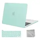 MOSISO Funda Dura Compatible con MacBook Pro 13 Pulgadas M2 M1 2023-2016 Publique A2338 A2289 A2251 A2159 A1989 A1706 A1708, Plástico Rígido Carcasa&Teclado Skin&Paño,Menta