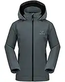 AXESQUIN Veste de pluie imperméable et respirante pour femme, gris foncé, L