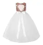 ekidsbridal Heart Cutout Sequin Junior Flower Girl Dress Special Events Party Gown 172seq 3 Rose Gold/White