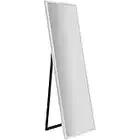 Gallery Solutions 16.5" x 58" Framed Free Standing Full Length Mirror with Easel, White