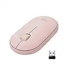 Logitech Pebble Wireless Mouse with Bluetooth or 2.4 GHz Receiver, Silent, Slim Computer Mouse with Quiet Clicks, for Laptop/Notebook/iPad/PC/Mac/Chromebook - Pink Rose