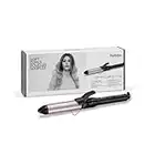 BaByliss C332E Ferro Arricciacapelli da 32mm, Satin touch, 10 temperature, Supporto integrato, Nero e Rosa