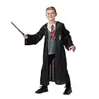 Rubie's Costume ufficiale di Harry Potter Grifondoro Deluxe con bacchetta e occhiali, misura per bambini 7-8 anni, giornata mondiale del libro