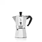 Bialetti - Moka Express: Ikonische Herdplatten-Espressomaschine, macht echten italienischen Kaffee, Moka-Kanne 6 Tassen Kaffee (270 ml), Aluminium, Silber