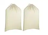 Urban Villa - 2 Pack Extra Large Canvas Heavy Duty Laundry Bags Natural Cotton -Multi Use- Size -28''x 36''