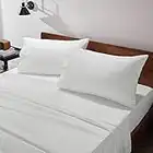 Bedsure Queen Bed Sheets Set White - Bedding Sheets Pillowcases 4 Pieces, Sheet Pillowcase Sets for Queen Size Bed with Ruffled Hem, Sheets for Queen Size Bed