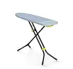 Joseph Joseph Glide Ironing Board 130 x 38cm with Compact Adjustable Legs and Integrated Heat Resistant Steam Iron Rest, Cotton Cover, Grey & Yellow