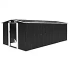 Tidyard Abri de Jardin en Metal | Cabane de Jardin | Abri de Stockage Métal 257 x 497 x 178 cm Anthracite