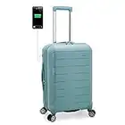 Traveler's Choice Pagosa Maleta giratoria Indestructible Hardshell expandible, Azul Celeste (Azul) - TC09157B22