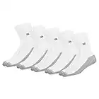 NAVYSPORT Chaussettes Homme Sport Coton Coussin (Lot de 5), Chaussettes Hautes Homme Femme Unisexe Tennis (Taille: 38-42, Blanc/Gris)