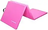 BalanceFrom 1.5" Thick Three Fold Folding Exercise Mat with Carrying Handles for MMA, Gymnastics and Home Gym, Pink