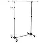 SONGMICS Adjustable Garment Coat Rack, Hanging Rail Clothes Stand with Casters, Blue LLR01L,150 x 44 x 165 cm