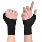 ACWOO Arthritis Kompressionshandschuhe, fingerloser Handschuh mit Gel, Stabilisierende Handgelenkbandage mit Daumenortthese, Therapie Karpaltunnel zur Linderung von Schmerzen, Daumen und Gelenken(S)