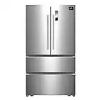 Forno Bovino 33" Inch W. Refrigerator 19 cu. Ft. Frost Free Design Stainless Steel Touch Control French Doors.